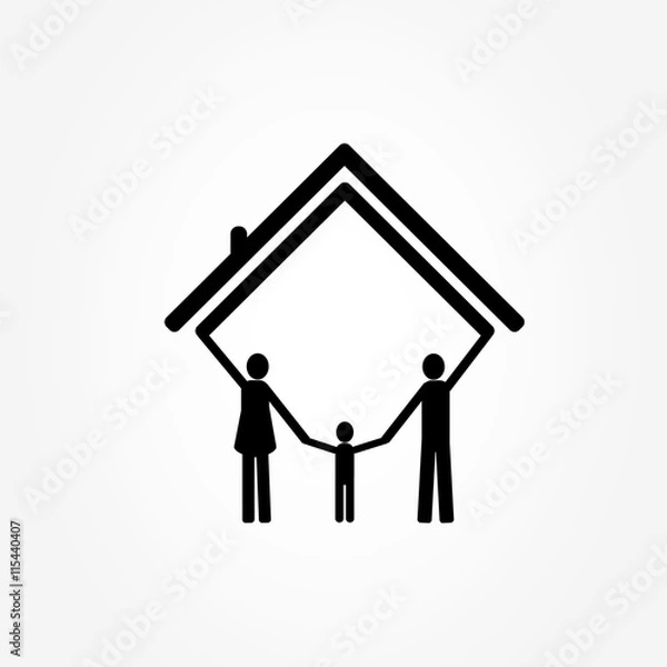 Obraz family and home, vector illustration