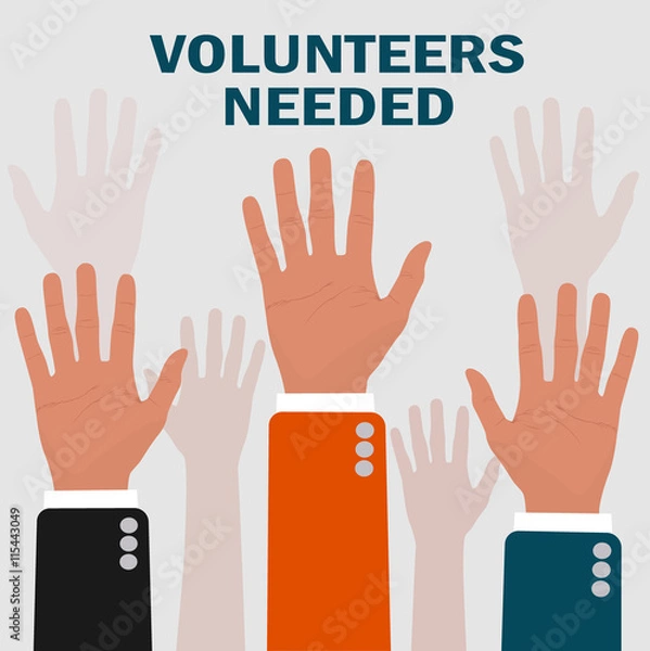 Obraz volunteers needed concepts, vector illustration