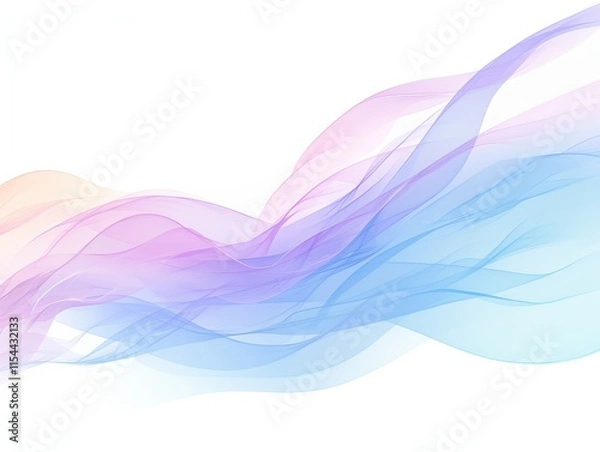 Fototapeta Soft, flowing waves of pastel colors creating a serene, abstract background.