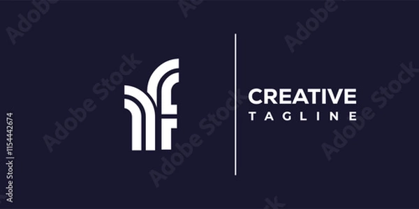 Fototapeta R and F logo design. RF abstract Letters Logo Monogram. This logo design is the process of creating a visual symbol that represents a brand, company, or individual.