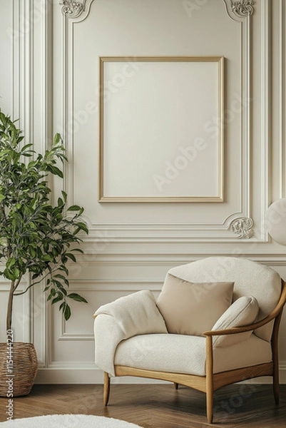 Obraz an empty frame for advertising in the room. for advertising purposes. for business.