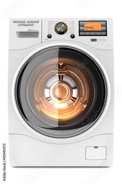 Obraz washing machine with backlit 3d