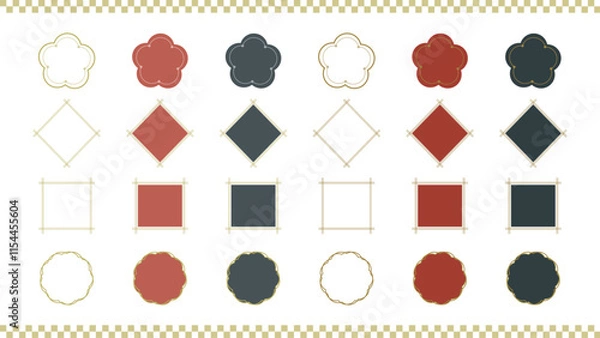 Obraz お正月に使えるシンプルな枠セット