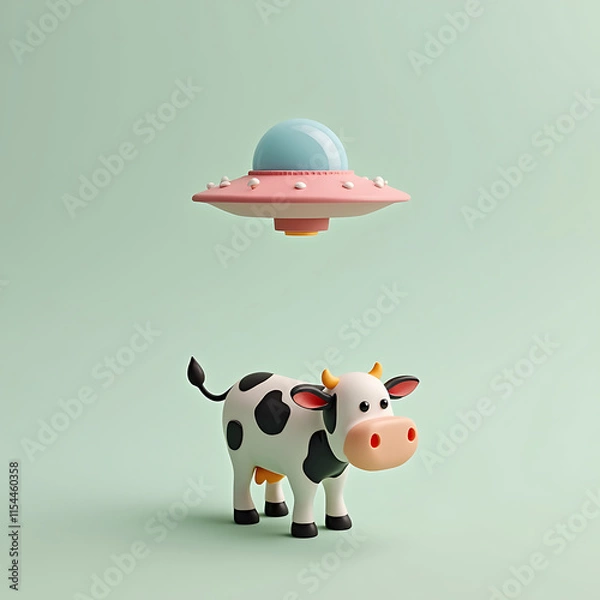 Obraz cow ufo abduction
