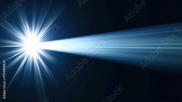 Fototapeta Bright Spotlight Beam Illuminates Dark Space with Radiant Effect