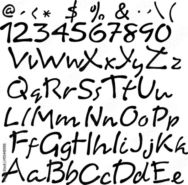 Fototapeta Vector handwritten brush script.