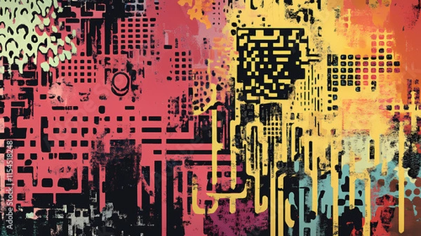 Fototapeta Qr-code. Mosaicism. Illustration