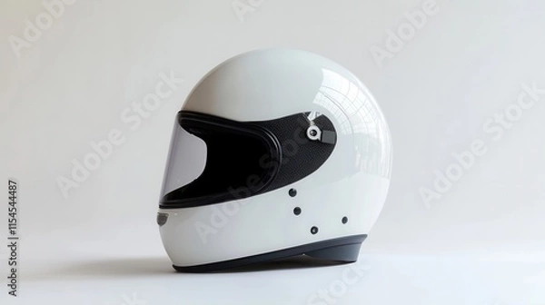 Obraz Sleek White Aerodynamic Helmet Design