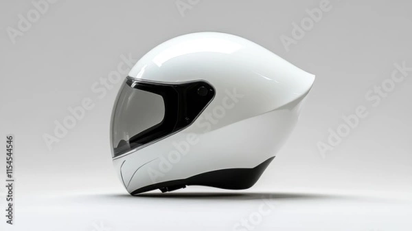 Obraz Futuristic White Helmet with Minimalist Curves