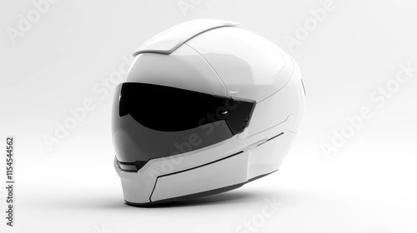 Obraz Futuristic White Helmet with Minimalist Curves
