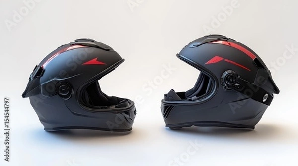 Obraz Convertible helmet with foldable technology, set on a white background, ideal for travelers --ar 16:9 --v 6.1 Job ID: c8156c51-47bf-46c3-b2b2-fd72facdff4a