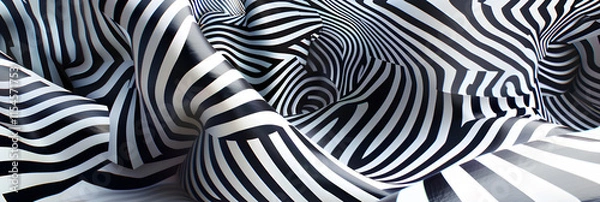 Fototapeta Mesmerizing Geometric Patterns with High-Contrast Dazzle Effect Creating Optical Illusions