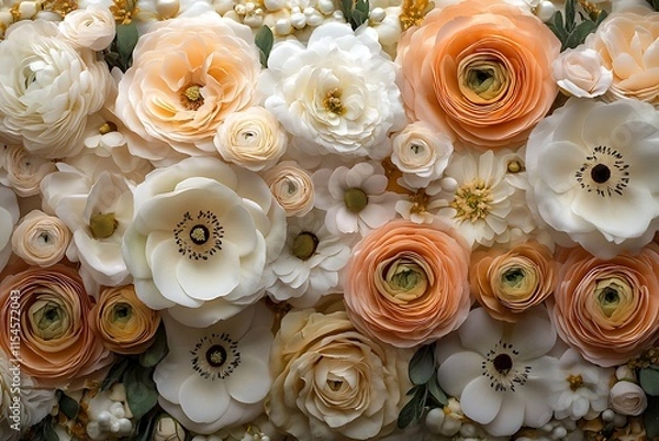 Obraz Elegant Arrangement Of Peach And White Flowers