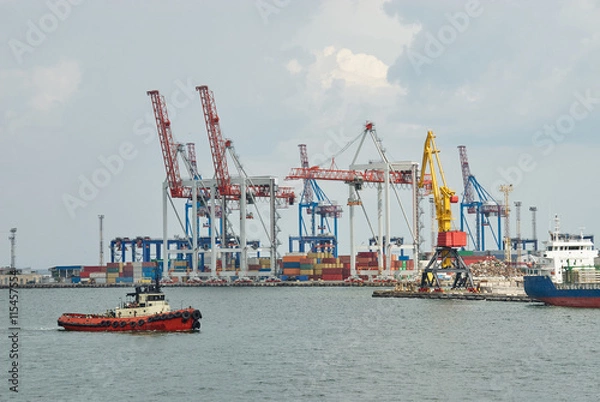 Fototapeta Cargo cranes on rails