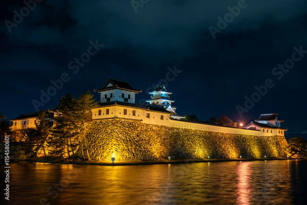 Obraz ライトアップされた今治城