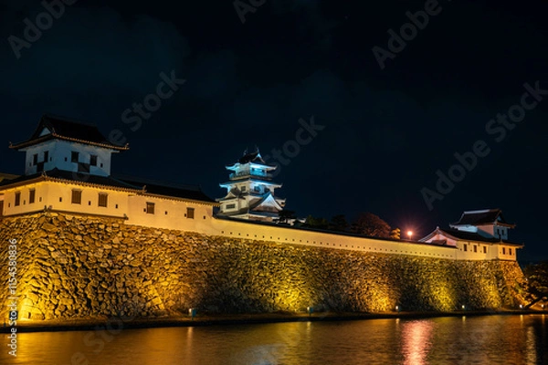 Obraz ライトアップされた今治城