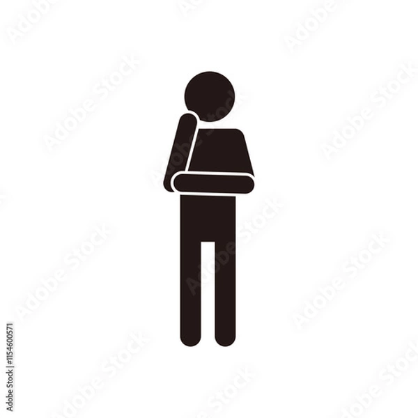 Obraz 考える人のピクトグラムアイコン