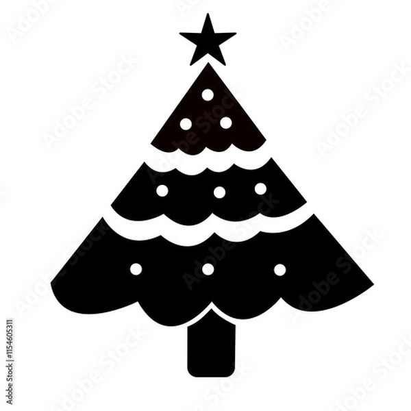 Fototapeta Christmas tree icon vector illustration.