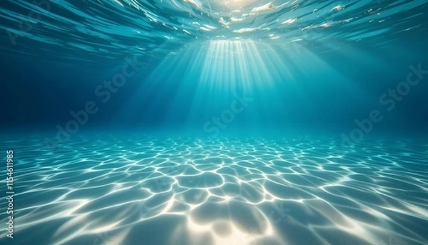 Fototapeta Closeup of blue water surface. Generative Ai