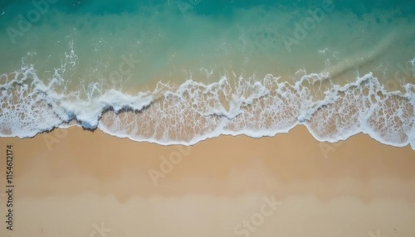 Fototapeta Aerial view of clear turquoise sea. Ai Generated
