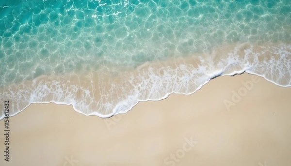 Fototapeta Aerial view of clear turquoise sea. Ai Generated