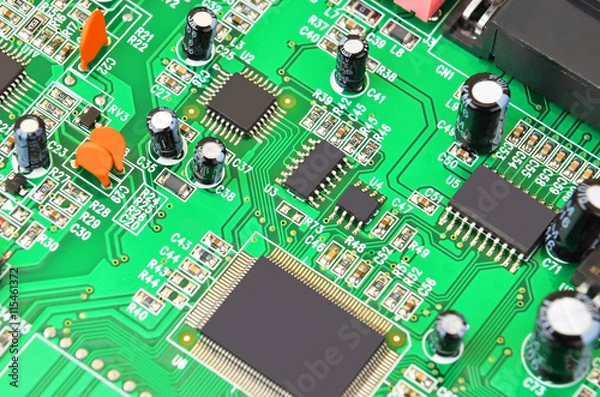 Fototapeta Green computer motherboard