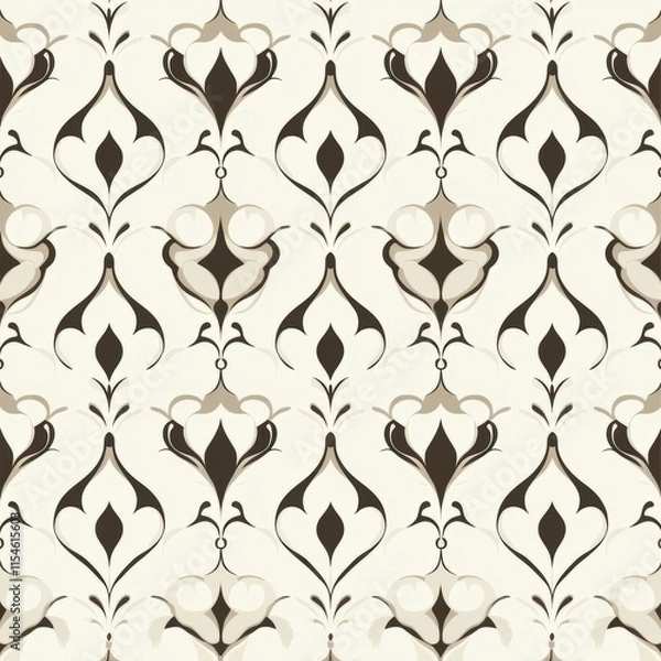 Fototapeta Patterned wallpaper with a black and white design