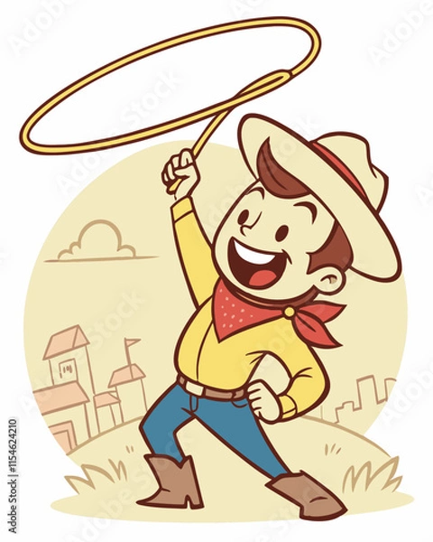 Obraz funny cowboy vector illustration