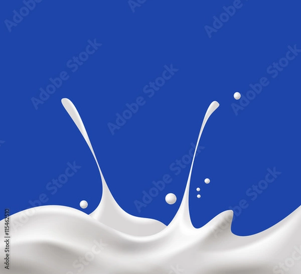 Obraz milk splash on blue background