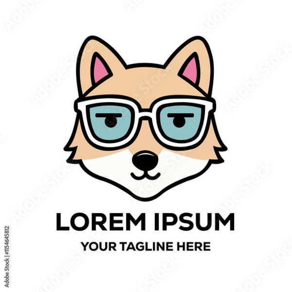 Obraz Cartoon fox with glasses