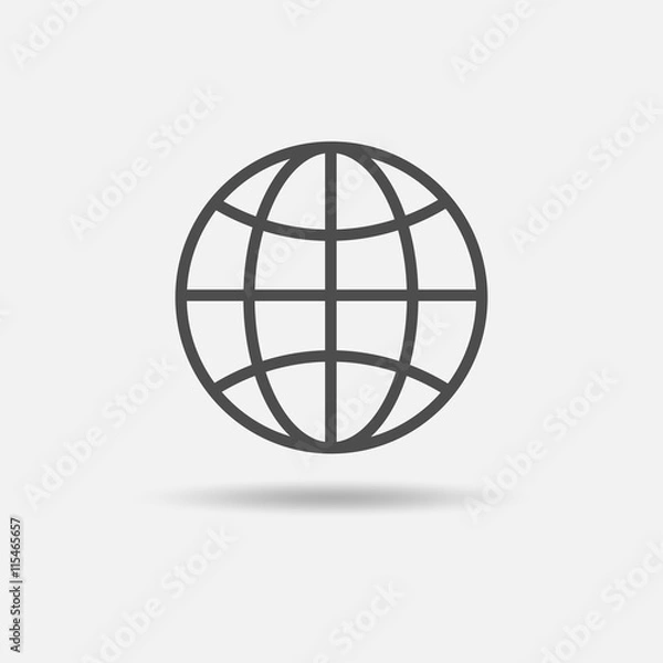 Obraz Global solution icon. Outline style. Vector illustration.