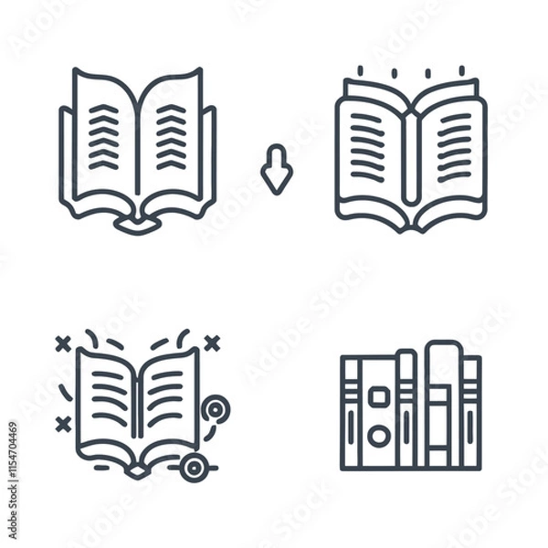 Fototapeta book icon vector set