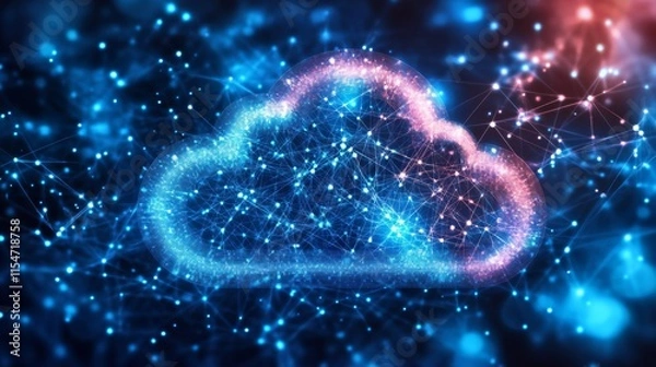 Fototapeta Cloud Computing in Modern Business Environment