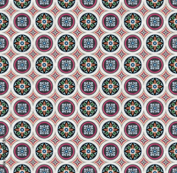 Fototapeta illustration Marble seamless Wall and Floor Tiles with a modern abstract decorative mosaic pattern.