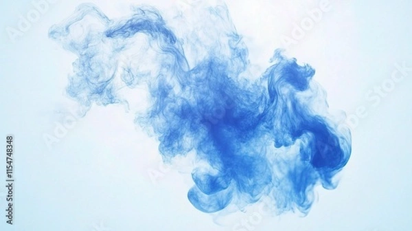 Fototapeta Abstract Blue Watercolor Background with Soft Cloud Effect