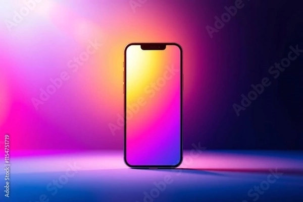 Fototapeta  mobile phone with colorful background