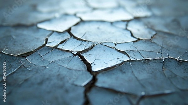 Fototapeta A cracked mirror reflects fragmented images of the world symbolizing fractured identities, chaos, and the journey toward self-acceptance and unity, portraying an environment of inner conflict and hope