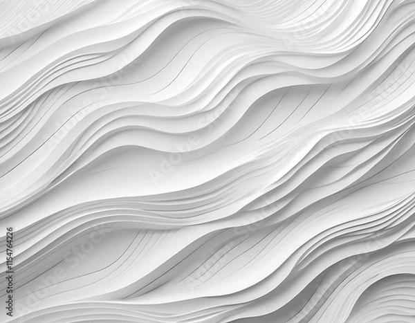 Fototapeta Beautiful wall texture, symphony of minimalist and simple color and abstract pattern, wave wavy modern, geometric overlap layer background