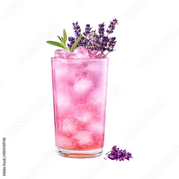Fototapeta Tasty Lavender Cardamom Gin Fizz   Isolated On Transparent Background