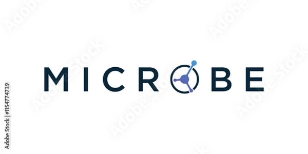 Fototapeta Microbial logo in a name, microbial logo in a simple O
