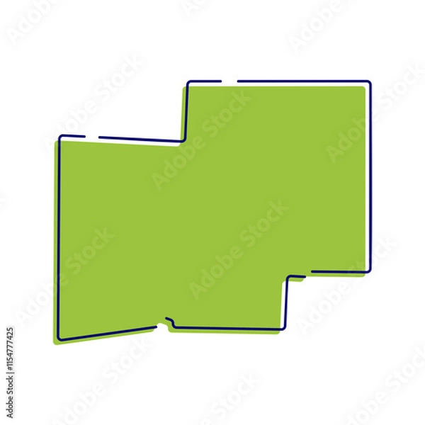 Fototapeta Simple map of Stark county vector hand drawn. Hand drawn style map of Stark county vector illustration