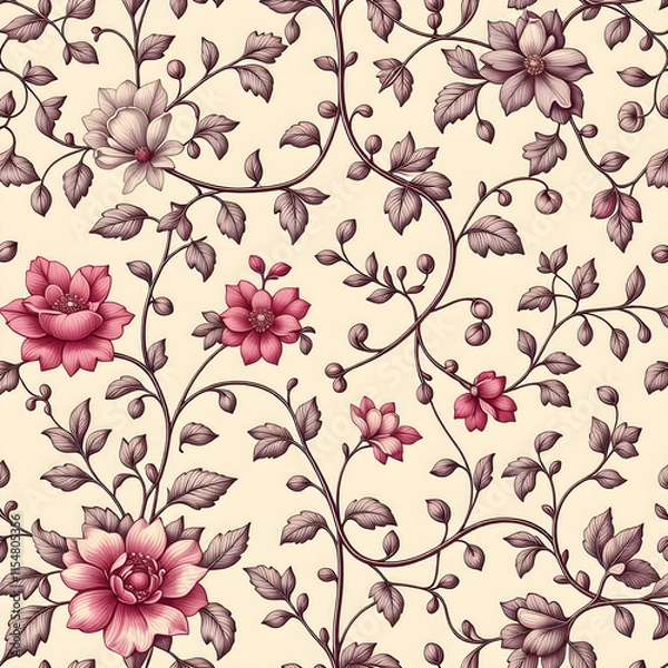 Fototapeta seamless pattern with flowers