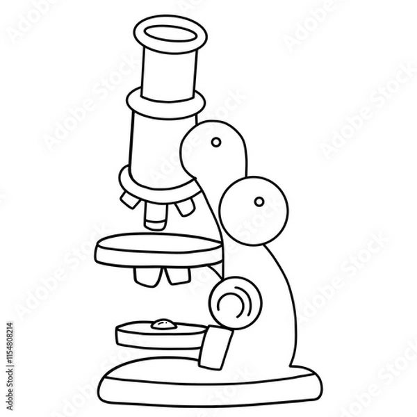 Obraz Science tools drawing for coloring, worksheet and learning media