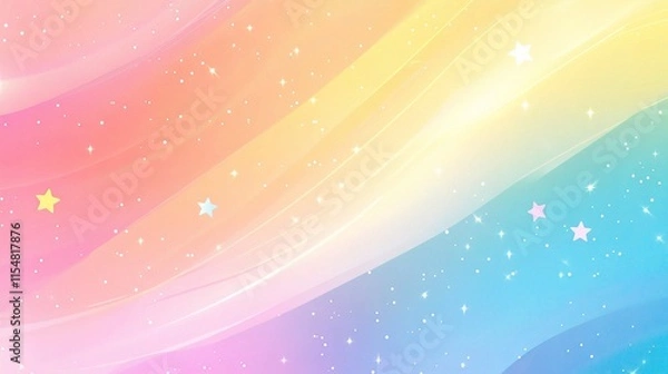 Fototapeta Cute Minimalist Fluid Gradient Background with Starry Elements