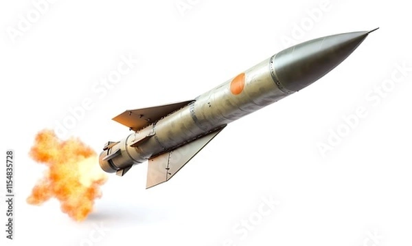 Fototapeta A missile rocket on white background