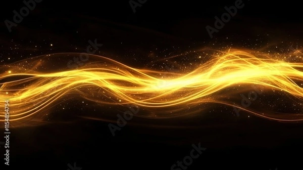 Obraz Dynamic Golden Light Waves with Smooth Looping Background Effect