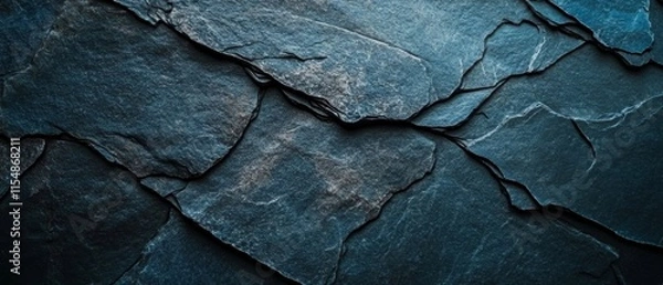Obraz Close-Up of Dark Slate Stone Texture with Natural Patterns and Layers for Background or Design Elements