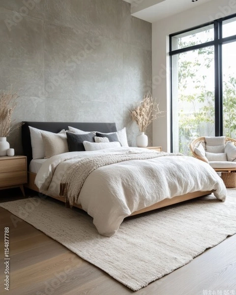 Fototapeta Serene Modern Bedroom Retreat