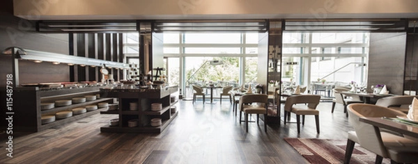 Obraz Modern restaurant interior,breakfast buffet