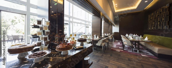 Obraz Modern restaurant interior,breakfast buffet